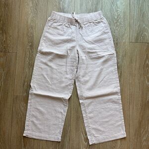 Aritzia Babaton Cropped Linen Drawstring Pants in Beige